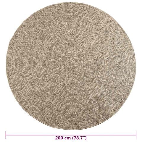 Tappeto ZIZUR Beige Ø 200cm Aspetto Iuta per Interni ed Esterni - Foto 9