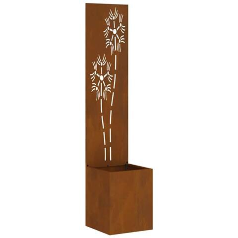 Vaso da Giardino con Pannello Decorativo Ruggine 32 x 140 cm - Foto 1