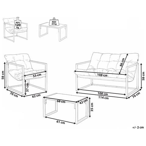 Set Da Giardino Con Tavolo 4 Posti Garda Metallo Verde - Foto 8