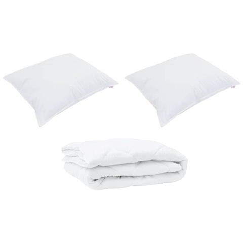 Set di piumini con cuscino 3 pcs Bianco 240 x 200 cm Microfibra - Foto 1