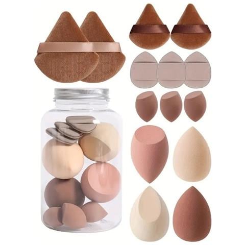Set Di 14 Spugnette Per Trucco - Spugne Versatili Per Un'applicazione Impeccabile Brown - Foto 1