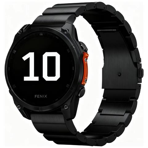 Cinturino In Titanio A Sgancio Rapido Da 26 Mm Con Fibbia Piatta A Grana Larga Compatibile Con Garmin Fenix 8 Black - Foto 1