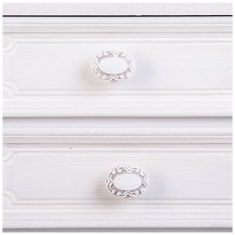 Comodino In Legno Con 2 Cassetti E 1 Ripiano Bianco 37x26,5x69,5.h Cm - Foto 8