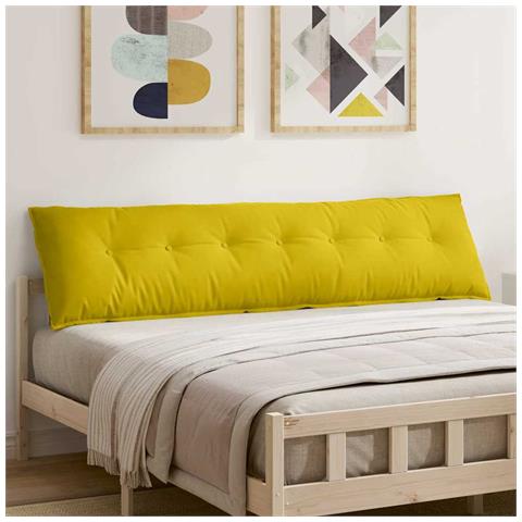 Cuscino per Schiena Giallo 200 x 50 cm Tessuto in Cords - Foto 2