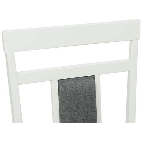 Sedia da pranzo 2 pcs Bianco e Grigio Legno di gomma solido - Foto 9