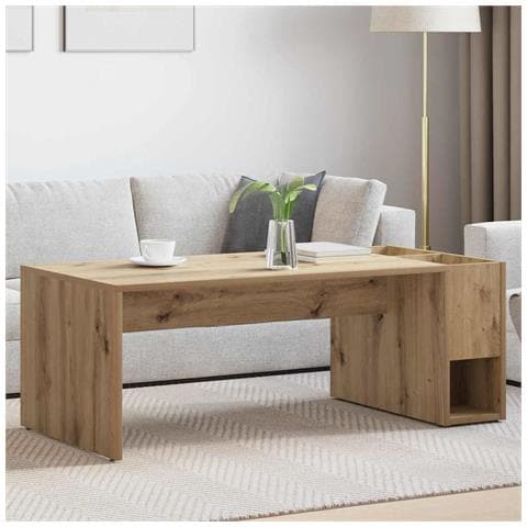 Tavolino da salotto Rovere artigianale 101,5 x 50 x 37 cm - Foto 2