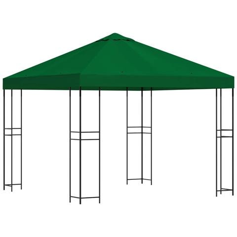 Gazebo 3 x 3 m Verde Poliestere e Acciaio 190 gsm - Foto 1