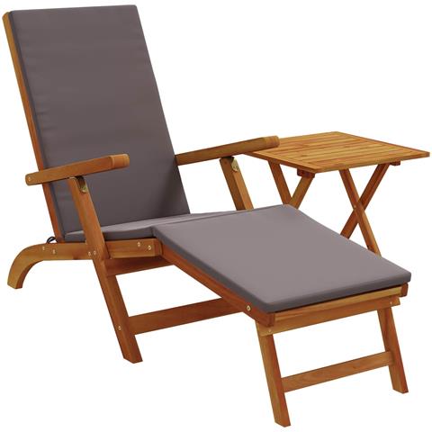 Lettino prendisole reclinabile e pieghevole 2 pcs Grigio Scuro - Foto 1
