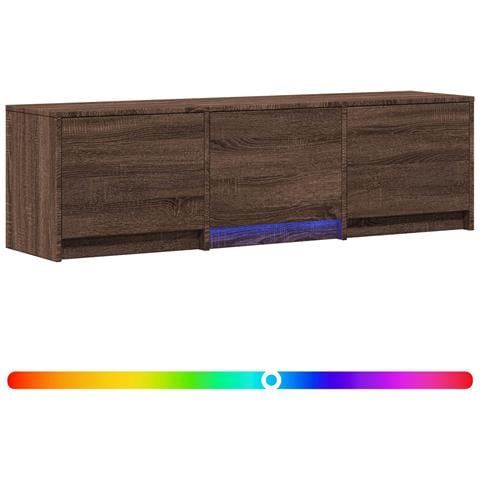 Mobile TV con LED con LED Quercia marrone 140 x 34 x 40 cm - Foto 1