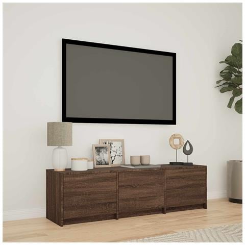 Mobile TV con LED con LED Quercia marrone 140 x 34 x 40 cm - Foto 2