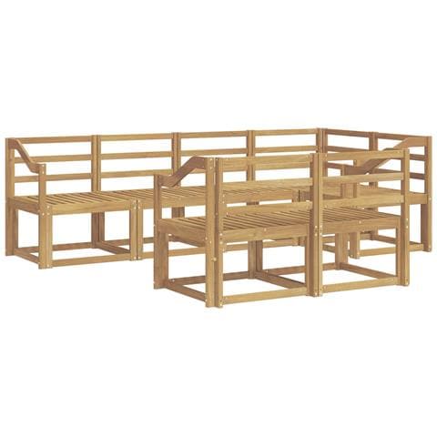 Set di divani da esterno 7 pcs Bianco Legno di Acacia Massello - Foto 1
