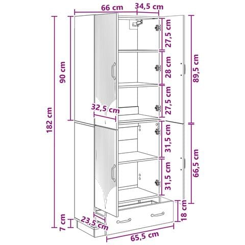 Set di armadi 2 pcs Legno antico Legno ingegnerizzato - Foto 8