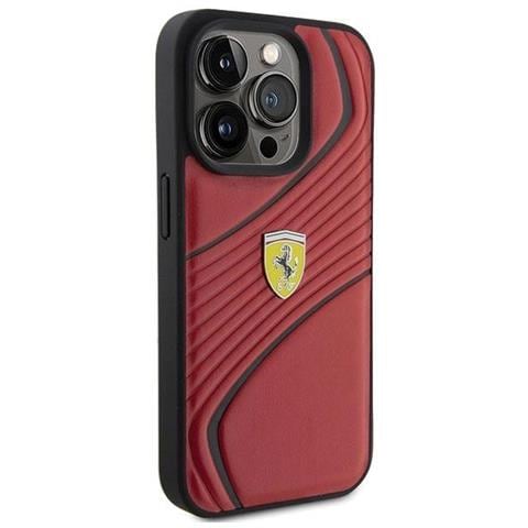 Ferrari Twist Custodia In Metallo Con Logo Per Iphone 15 Pro - Rossa - Foto 1