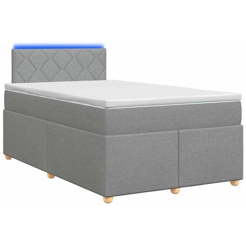 Letto box spring con materasso Grigio Chiaro 120 x 190 cm - Foto 1