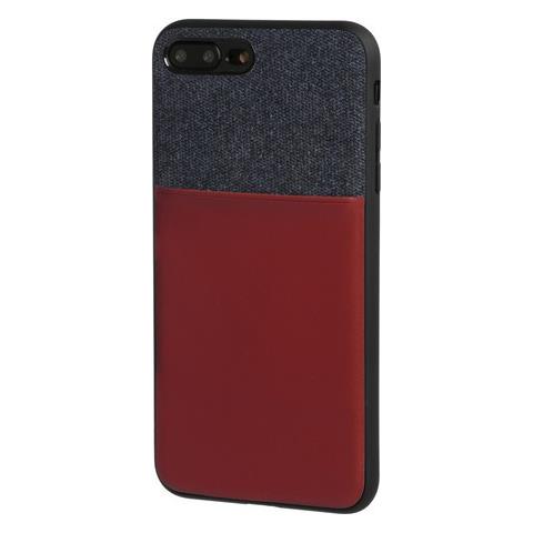 Duo Pocket, Cover Bicolore Con Inserti Metallici - Apple Iphone 7 Plus / 8 Plus - Blu / bordeaux - Foto 1
