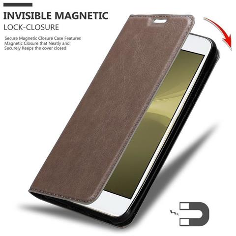Custodia Compatibile Con Zte Nubia Z11 In Bruno Caffè - Coperchio Protettiva Con Chiusura Magnetica, Funzione Stand E Tasca Per Le Carte - Foto 2