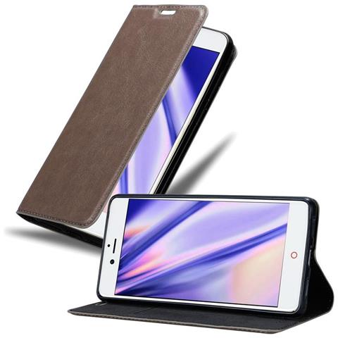 Custodia Compatibile Con Zte Nubia Z11 In Bruno Caffè - Coperchio Protettiva Con Chiusura Magnetica, Funzione Stand E Tasca Per Le Carte - Foto 1