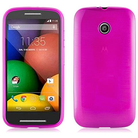 Custodia Compatibile Con Motorola Moto E In Rosa - Coperchio Protettivo In Silicone Tpu Flessibile Con Design Spazzolato - Foto 1