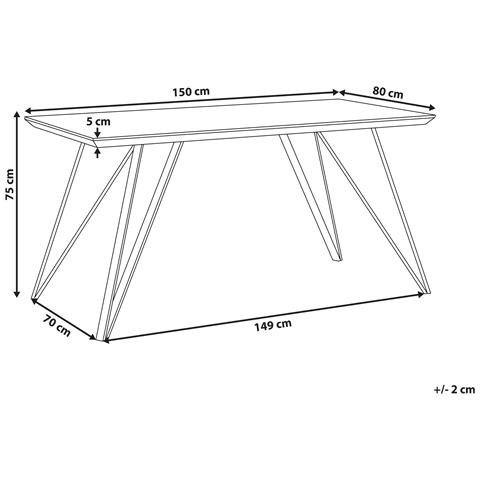 Tavolo Da Pranzo 150 X 80 Cm Effetto Marmo Bianco E Nero Molden - Foto 15