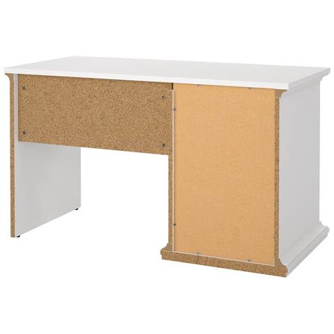 Scrivania Françoise, Scrittoio Multiuso, Tavolo Per Ufficio Porta Pc, Piano Di Lavoro, 130x62 H74 Cm, Bianco - Foto 12
