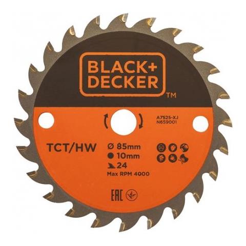 Lama Tct Per Mini Sega Circolare A7525-xj Diam. 85 Mm Foro 10 Mm - 24 Denti Black Decker - Foto 2