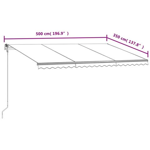 Tenda Da Sole Retrattile Automatica 500x350 Cm Blu E Bianca - Foto 7