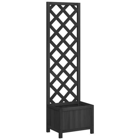 Fioriera Con Traliccio Nero In Legno Massello Di Abete - Foto 2