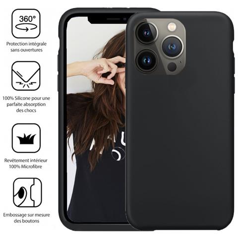 Cover Per Iphone 14 Premium Silicone Microfibra, Nero - Foto 2