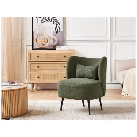 Poltrona Bouclé Verde Scuro Otsby - Foto 1