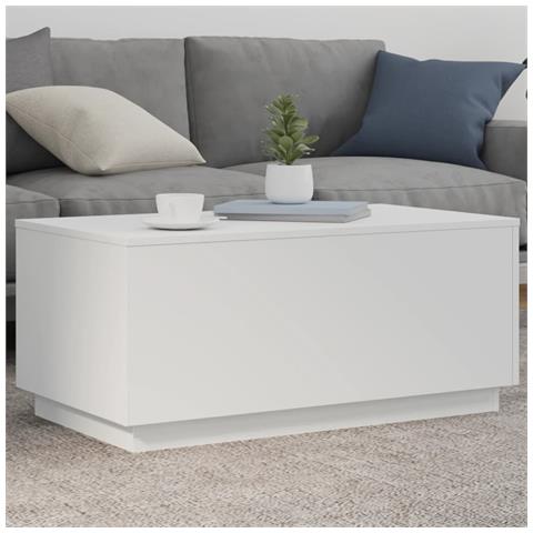 Tavolino Da Soggiorno Con Luci Led Bianco 90x50x40 Cm - Foto 1