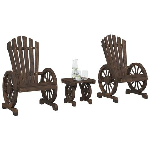 Set Salotto Da Giardino 3 Pz In Legno Massello Di Abete - Foto 1