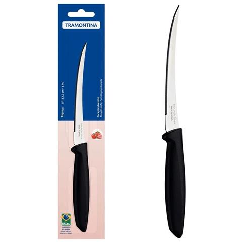 Tramontina Plenus Coltello Cm 12, Per Pomodoro Lama Acciaio Manico Polipropilene Nero - Foto 1