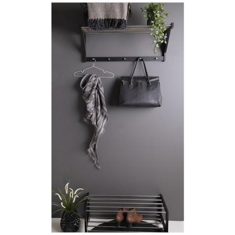 Appendiabiti Da Parete Padova - Nero - Metallo - 78x32x34 Cm - Foto 2