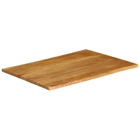 Piano Tavolo 100x80x2,5 Cm Bordi Vivi In Legno Massello Mango - Foto 2