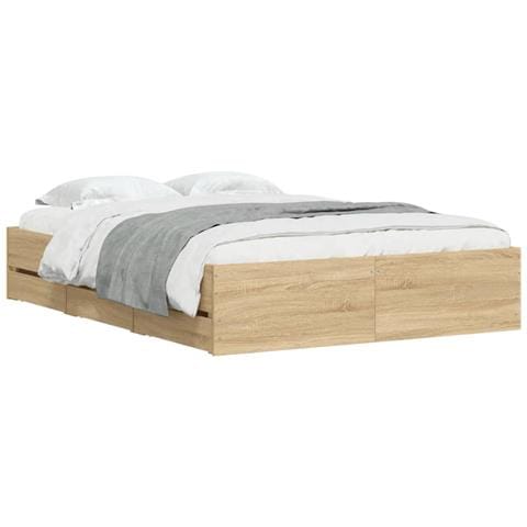 Giroletto Cassetti Rovere Sonoma 135x190 Cm Legno Multistrato - Foto 3