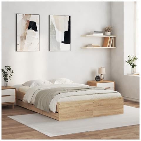Giroletto Cassetti Rovere Sonoma 135x190 Cm Legno Multistrato - Foto 1