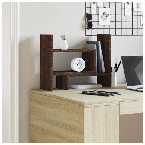 Organizer Scrivania Rovere Marrone 38,5x17x39 Legno Multistrato - Foto 3