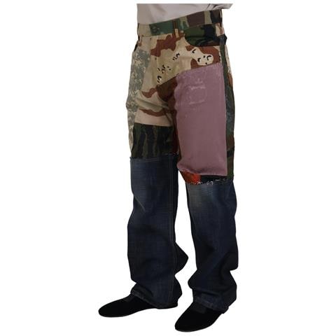 Jeans Denim Da Uomo Patchwork Di Seta Multicolore - It48 - M - Foto 2