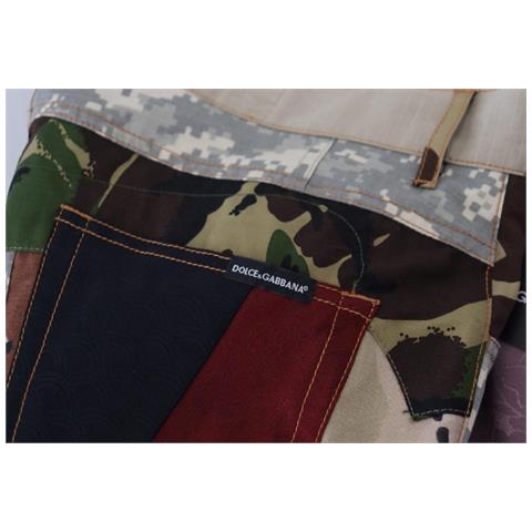 Jeans Denim Da Uomo Patchwork Di Seta Multicolore - It48 - M - Foto 5