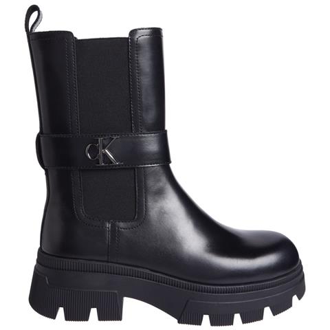 Chunky Combat Chelsea Booties Stivaletti Pelle Scarpe Donna Nero Eu 39, Yw0yw01495 0gt - Foto 2