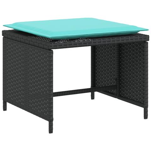 Poltrona da Giardino con Poggiapiedi in Polyrattan Nero - Foto 2