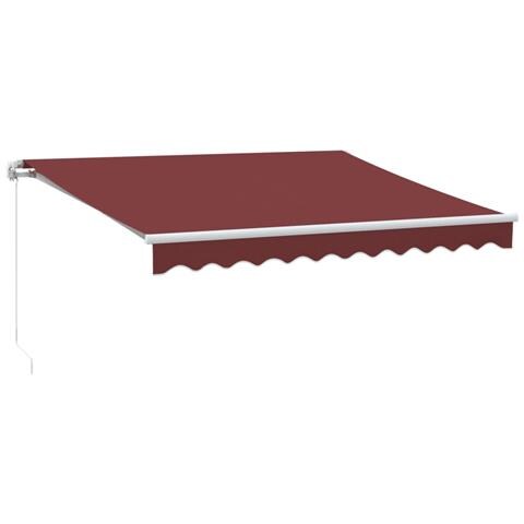 Tenda Da Sole Retrattile Manuale Con Led Bordò 300x250 Cm - Foto 2