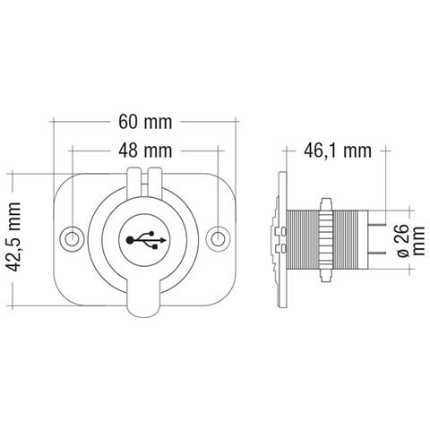 Doppia Presa Usb Da Incasso 5v/1a - 5v/2.1a - Foto 2
