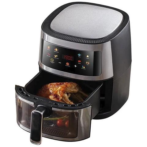 Friggitrice Ad Aria 8l, 1400w Con Finestra Di Visualizzazione. Pannello Touch, Programmi Di Cottura E Modalità Manuali, Riscaldamento 3d, Griglia Antiaderente. Struttura In Acciaio Inox. - Foto 2