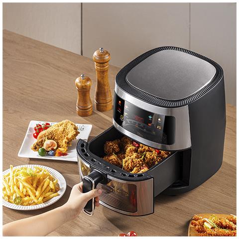 Friggitrice Ad Aria 8l, 1400w Con Finestra Di Visualizzazione. Pannello Touch, Programmi Di Cottura E Modalità Manuali, Riscaldamento 3d, Griglia Antiaderente. Struttura In Acciaio Inox. - Foto 5