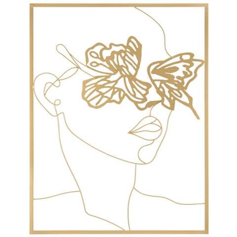 Decorazione In Metallo Mf31 - Oro - Metallo - 60x1x80 Cm - Foto 1