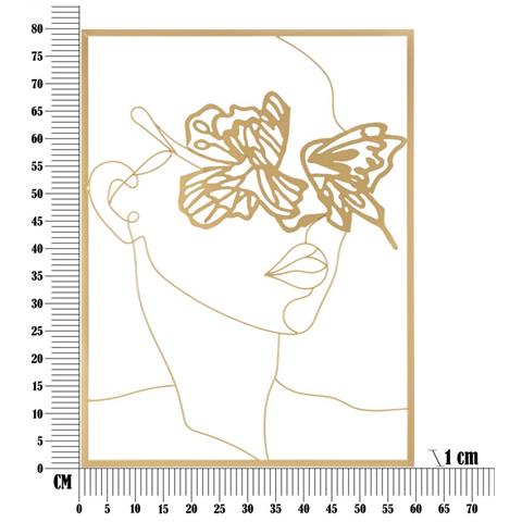 Decorazione In Metallo Mf31 - Oro - Metallo - 60x1x80 Cm - Foto 6