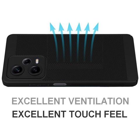 Custodia Back Cover Shell Rigida Antiscivolo Traforata Per Xiaomi Redmi Note 13 5g Black - Foto 2