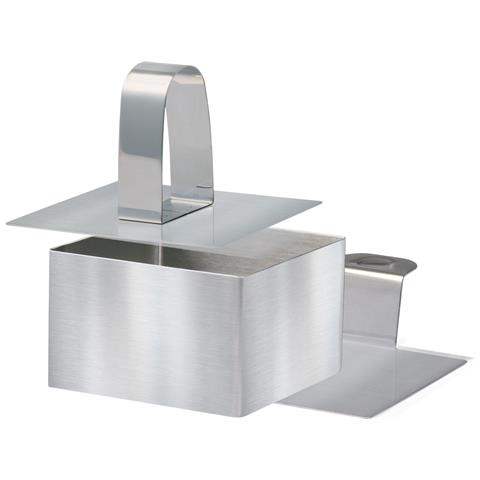 Set Di 8 Stampi Per Dessert E Piatti In Acciaio Inox, Rettangolari, 6 Forme Rettangolari, 1 Paletta, 1 Timbro - Foto 4