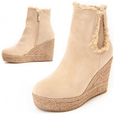 Stivaletto Con Zeppa Botilan43 Beige. - Foto 1